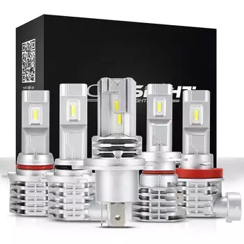 Универсальные светодиодные лампы для фар NOVSIGHT для автомобилей, высокая интенсивность, 6000K, белая цветовая температура