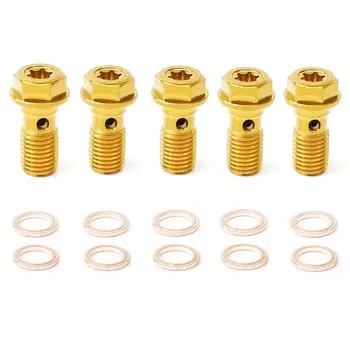 Универсальные золотые винты-банджо M10X1,25 из нержавеющей стали для тормозной трубки мотоцикла, тормозной суппорт, желтые винты с масляной насадкой