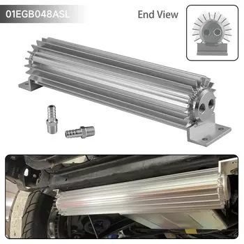 Универсальный 12-дюймовый алюминиевый двухпроходной масляный радиатор трансмиссии с фитингами, черный/серебристый