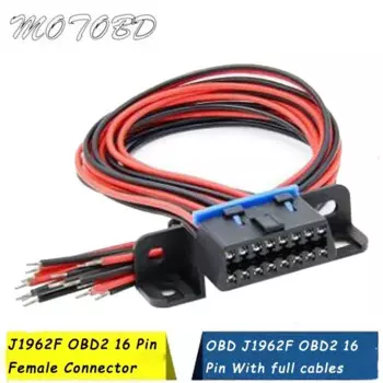 Универсальный 16-контактный гнездовой разъем J1962F OBD2 с фиксированным жгутом, разъем в сборе с полным кабелем