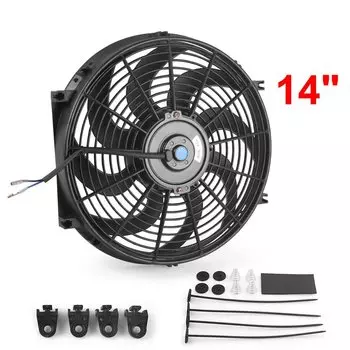 Универсальный 7/10/12/14 дюймов 12 В 80 Вт 2100 об/мин автомобильный кондиционер электронный радиатор охлаждающий вентилятор лопасть электрический крутой монтажный комплект