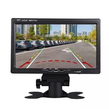 Универсальный 7-дюймовый HD-экран Автомобильный монитор Монитор безопасности Вспомога при парковке Камера заднего вида опционально