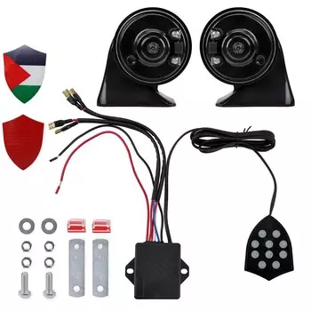 Универсальный электронный звуковой сигнал 12 В, 10 звуковых музыкальных контроллеров, регулятор, монитор, улитка, трубы, электрическая сирена, автомобильные аксессуары