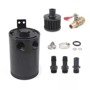 Универсальный алюминиевый 2-портовый/3-портовый масляный бак с дыхательным фильтром, мини-масляный сепаратор двигателя
