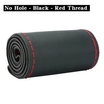 Универсальный автомобильный чехол на руль из искусственной кожи для ручного шитья для 37-38 см с иглой и ниткой для интерьера автомобиля