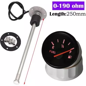 Универсальный автомобильный датчик уровня топлива для лодки 0 ~ 190 Ом, 52 мм, датчик уровня топлива с 150 200 250 300 350 400 600 мм, блок отправки топлива