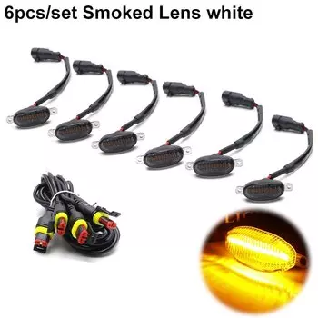 Универсальный автомобильный передний светодиодный светильник на решетке, дымчатый янтарно-белый, 12 светодиодов, лампа в виде гриля Eagle Eye для внедорожного багажника, внедорожника, Ford Toyota 12 В