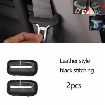 Универсальный автомобильный ремень безопасности с пряжкой, зажим, защитная кожаная внутренняя кнопка, чехол с защитой от царапин, защитные аксессуары
