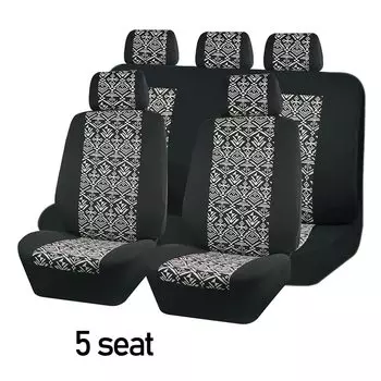 Универсальный чехол для автомобильных сидений полиэфирная ткань, сэндвич-лента, тканевый чехол для сиденья автомобиля с 3 молниями, подходит для большинства автомобилей, внедорожников, грузовиков, фургонов