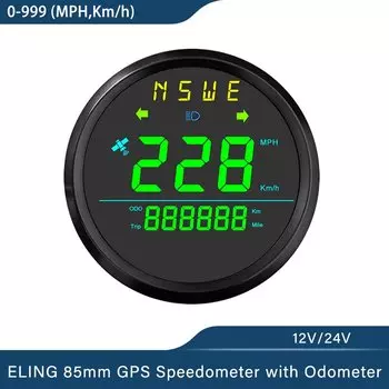 Универсальный цифровой GPS-спидометр для мотоцикла, 85 мм, 0-999 (миль/ч, км/ч) с подсветкой, GPS-антенна для автомобиля, грузовика, 9-32 в
