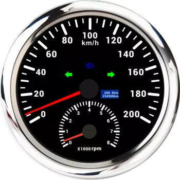 Универсальный датчик 2 в 1 для автомобиля, морской тахометр, спидометр, двигатель 110 мм, GPS, измеритель скорости вращения в минуту, тахометр с указателями поворота