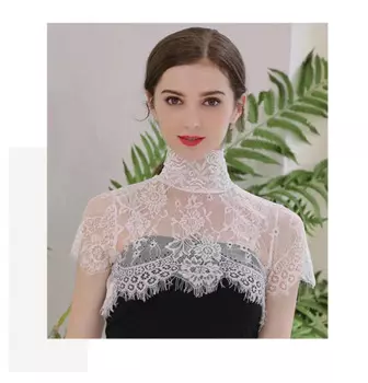 Универсальный фальшивый воротник, осенне-зимняя многофункциональная основа, интерьер, высококлассный кружевной пуловер с высоким воротником