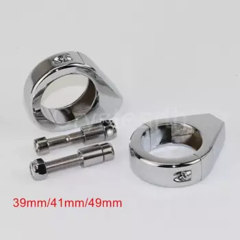 Универсальный хромированный монтажный кронштейн для мотоциклетных указателей поворота 39 мм 41 мм 49 мм, зажим для трубок вилки для Harley Bobber Chopper Honda Yamaha