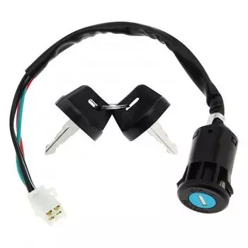 Универсальный ключ зажигания, 4 провода, 2 ключа зажигания, стартовый переключатель, дверной замок, аксессуары для мотоциклов, квадроциклов, картингов, скремблинга, мотоциклов