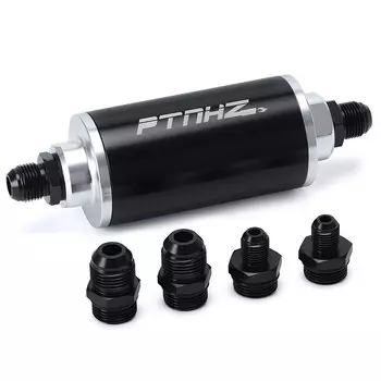 Универсальный линейный топливный фильтр 58 мм с адаптером AN6 AN8 AN10, фитинги, элемент 50 микрон и кронштейн топливного фильтра 60 мм для E85