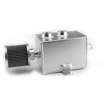 Универсальный масляный уловитель 1 л/2 л, перегородка 10AN с сапуном и сливным краном, алюминиевый резервуар квадратной формы