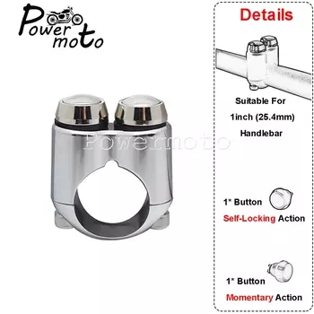 Универсальный мотоциклетный руль для Harley Dyna Sport Street Road, 22/25 мм, 2 кнопки управления, сигнал поворота, противотуманная фара, аналогичный переключатель