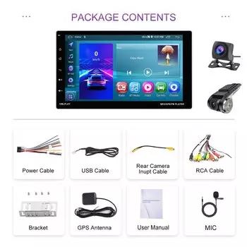 Универсальный mp5-проигрыватель Podofo, мультимедийный плеер с 9 "сенсорным экраном, GPS Навигатором, головное устройство, радио и аудио, Типоразмер 1 Din