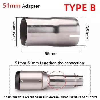 Универсальный переходник для выхлопной трубы 51 мм 60 мм/51 мм, нержавеющая сталь