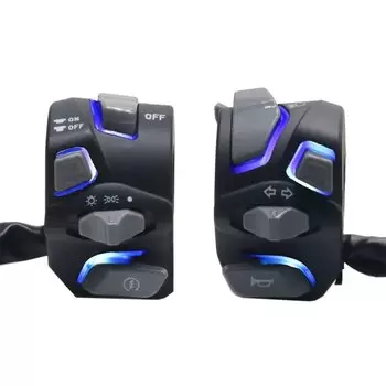 Универсальный переключатель на руль мотоцикла LMoDr, звуковой сигнал поворота 7/8 дюйма, 22 мм, светодиодная подсветка, сигнальная фара