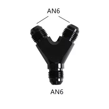 Универсальный Y-образный блок AN4, AN6, AN8, AN10, переходник с наружной резьбой для топливного шланга, адаптеры, тройник для масляной трубы, соединение из алюминия, черный