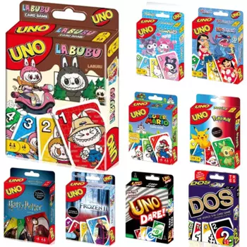 UNO FLIP! LABUBU Настольная игра Аниме Мультфильм Пикачу Рисунок Семья Забавные развлечения uno Карточные игры Рождественские подарки