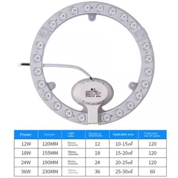 UooKzz Светодиодная кольцевая панель 36 Вт Холодный белый