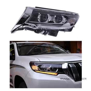 Обновленная полная светодиодная DRL двухлицевая динамическая фара в сборе для Toyota Prado FJ150 2018-2019, передняя противотуманная фара, аксессуары
