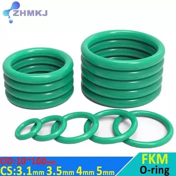 Уплотнительное кольцо FKM зеленый 10-100 мм