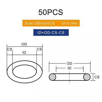 Уплотнительное кольцо из черного бутадиен-нитрильного каучука, диаметр 5 мм, диаметр 18/20 Х5 мм, 50 шт./лот