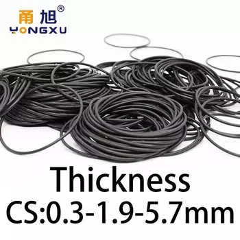 Уплотнительное кольцо, толщина 0,3/1,9/5,7 мм, CS NBR Нитриловое уплотнительное Термостойкое уплотнительное резиновое кольцо, полное в спецификации.-.