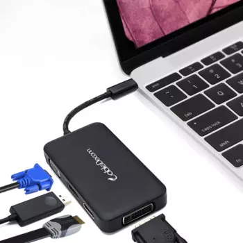 USB3.1 док-станция 4 в 1 Тип C к Dp HDMI DVI VGA кабель адаптера высокой четкости HD для подключения к компьютеру