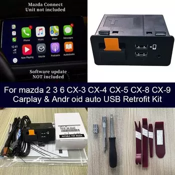 USB-адаптер Android Auto Apple CarPlay для Mazda 3, Mazda 6, Mazda 2, Mazda CX30, CX5, CX8, CX9, MX5, Mazda CX-30, CX-5, CX-9, MX-5