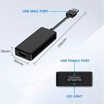 USB-адаптер CarLinkit, Проводной Проводной Адаптер 4 В, Беспроводной Автомобильный Аксессуар CarPlay Для Android