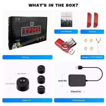 USB Android TPMS внешний датчик запасного колеса, бесплатное давление в шинах, беспроводное для автомобильной навигации, радио, DVD-плеер, обнаружение