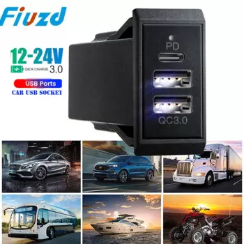 USB автомобильное зарядное устройство розетка авто зарядное устройство для мобильного телефона адаптер быстрая зарядка для автомобиля RV лодка морской грузовик мотоцикл