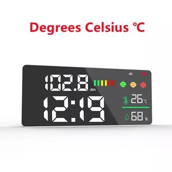 USB цифровой децибелный Звуковой Измеритель, умный настенный шумодетектор 30-130 дБ, светодиодный дисплей для измерения температуры и влажности