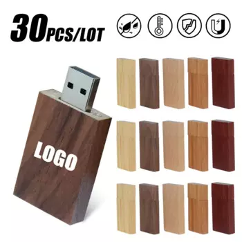 USB-флеш-накопитель деревянный с логотипом на заказ, 4-32 Гб, 30 шт./партия