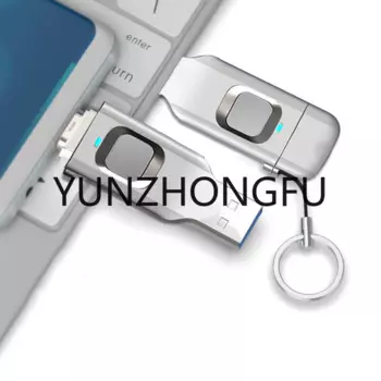 USB флеш-накопитель с отпечатком пальца, металлический OTG флеш-накопитель USB 128 Type C для ноутбука, телефона, ГБ, 64 ГБ, 32 ГБ, флеш-накопитель с блокировкой