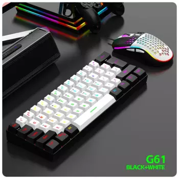 USB-клавиатура и мышь, 61 клавиша, Проводная RGB-подсветка