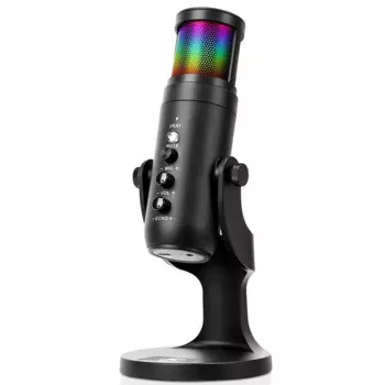USB-конденсаторный микрофон, эргономичный микрофон с эффектом RGB, компьютерный игровой микрофон для записи в реальном времени