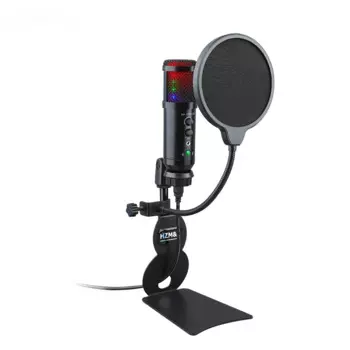USB-микрофон RGB, конденсаторный проводной игровой микрофон для студийной записи подкастов и потоковой передачи данных, для ноутбуков и настольных ПК