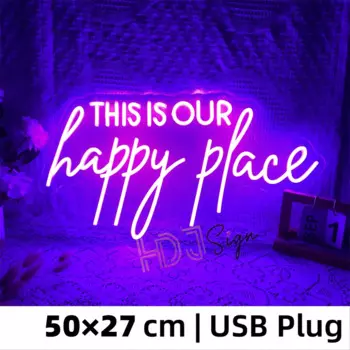 USB неоновая вывеска HDJSIGN "Это наше счастливое место"