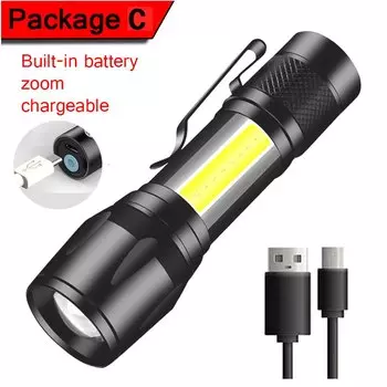 USB перезаряжаемый фонарик T6 COB