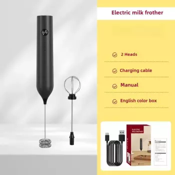 USB перезаряжаемый вспениватель молока 2 в 1, электрический венчик для взбивания яиц, миксер для кофе, двойная головка, вспениватели молока, мешалка для выпечки, блендер для еды
