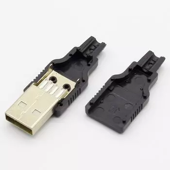 IMC 10 шт. Тип A Мужской USB 4-контактный разъем с черной пластиковой крышкой