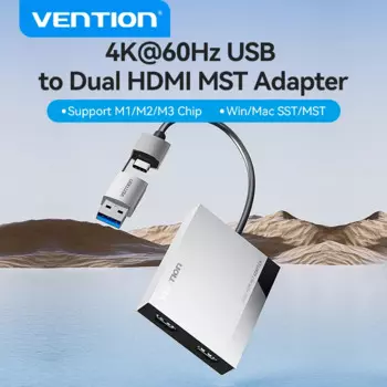 USB-разветвитель Vention на HDMI, 4K 60 Гц
