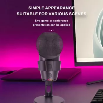 USB RGB игровой микрофон для записи вещания конденсаторный микрофон с поп-фильтром ударное крепление и управление усилением