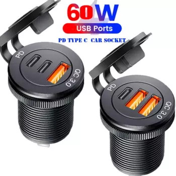 Usb розетка USB 3,0 розетка 60 Вт Type-c розетка адаптер быстрой зарядки для 12 В 24 В автомобиля грузовика мотоцикла RV морской мотоцикл