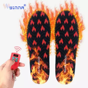 USB стельки с подогревом для лыж, грелка для ног, светодиодный цифровой дисплей, Беспроводной интеллектуальный пульт дистанционного управления, зимние теплые стельки унисекс, 2000 мАч